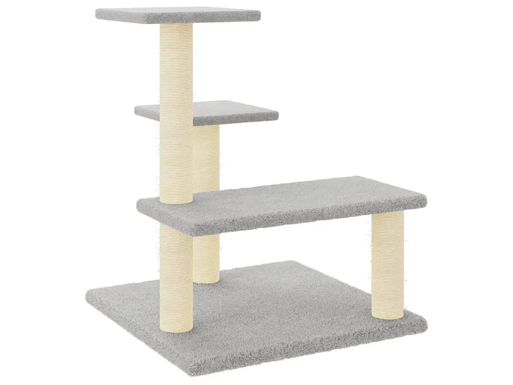 Kattenmeubel met sisal krabpalen 61 cm lichtgrijs