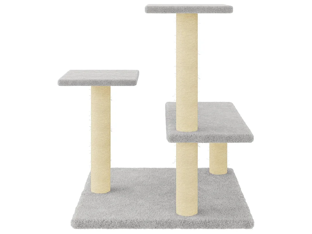 Árvore p/ gatos c/ postes arranhadores sisal 61 cm cinza-claro
