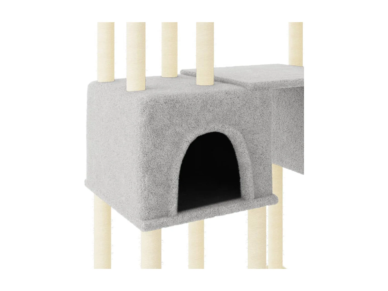 Arbre à chat avec griffoirs en sisal Gris clair 199 cm