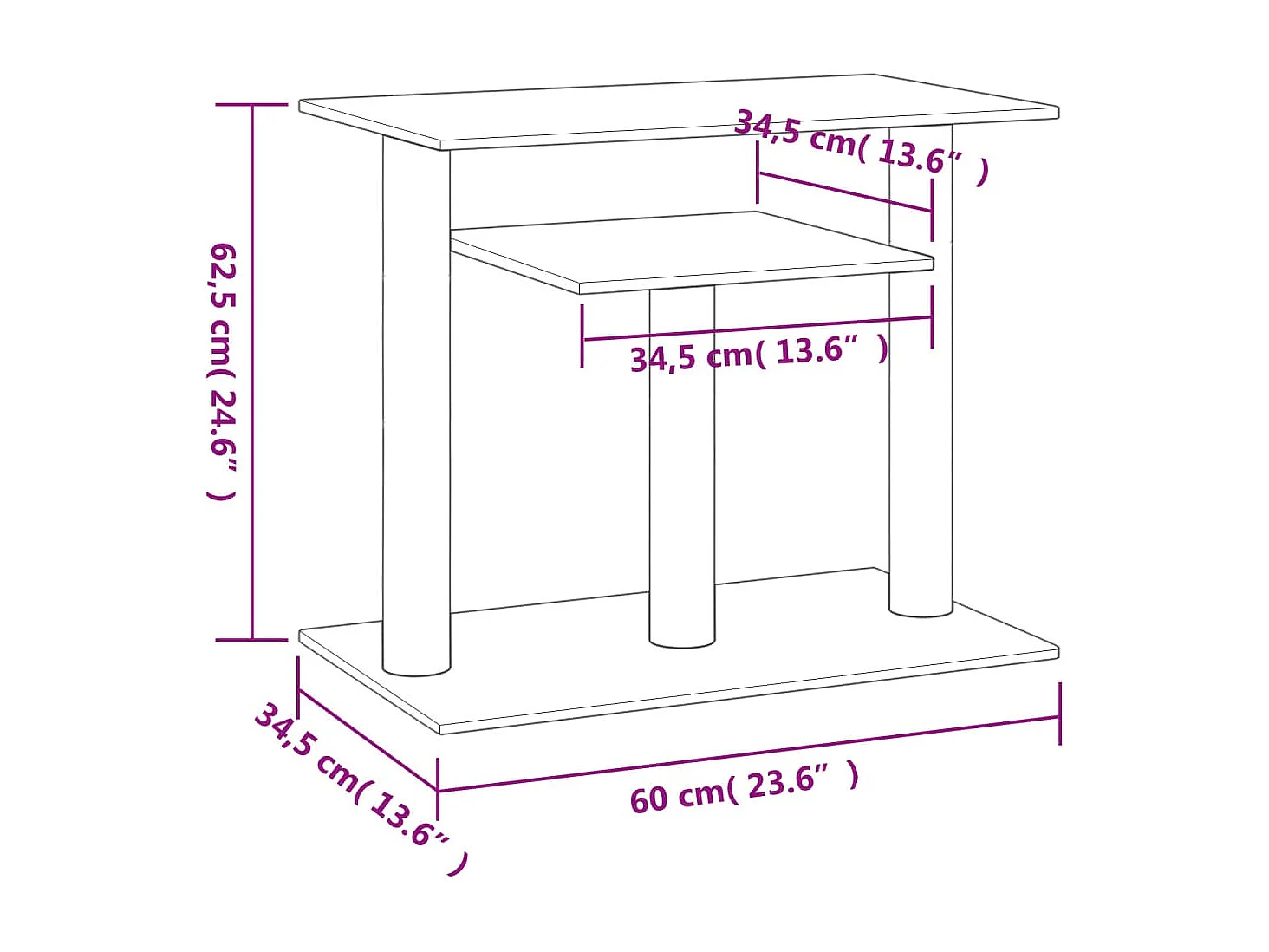 Arbres à chat avec plates-formes gris foncé 62,5 cm