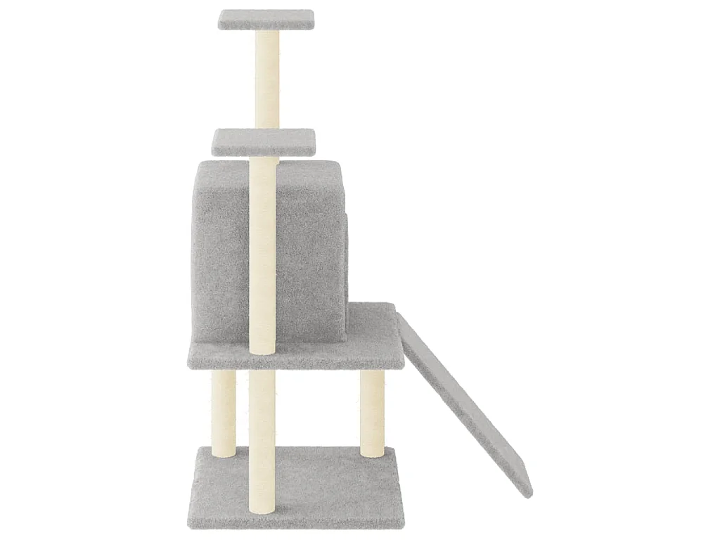 Árvore p/ gatos c/ postes arranhadores sisal 110 cm cinza-claro