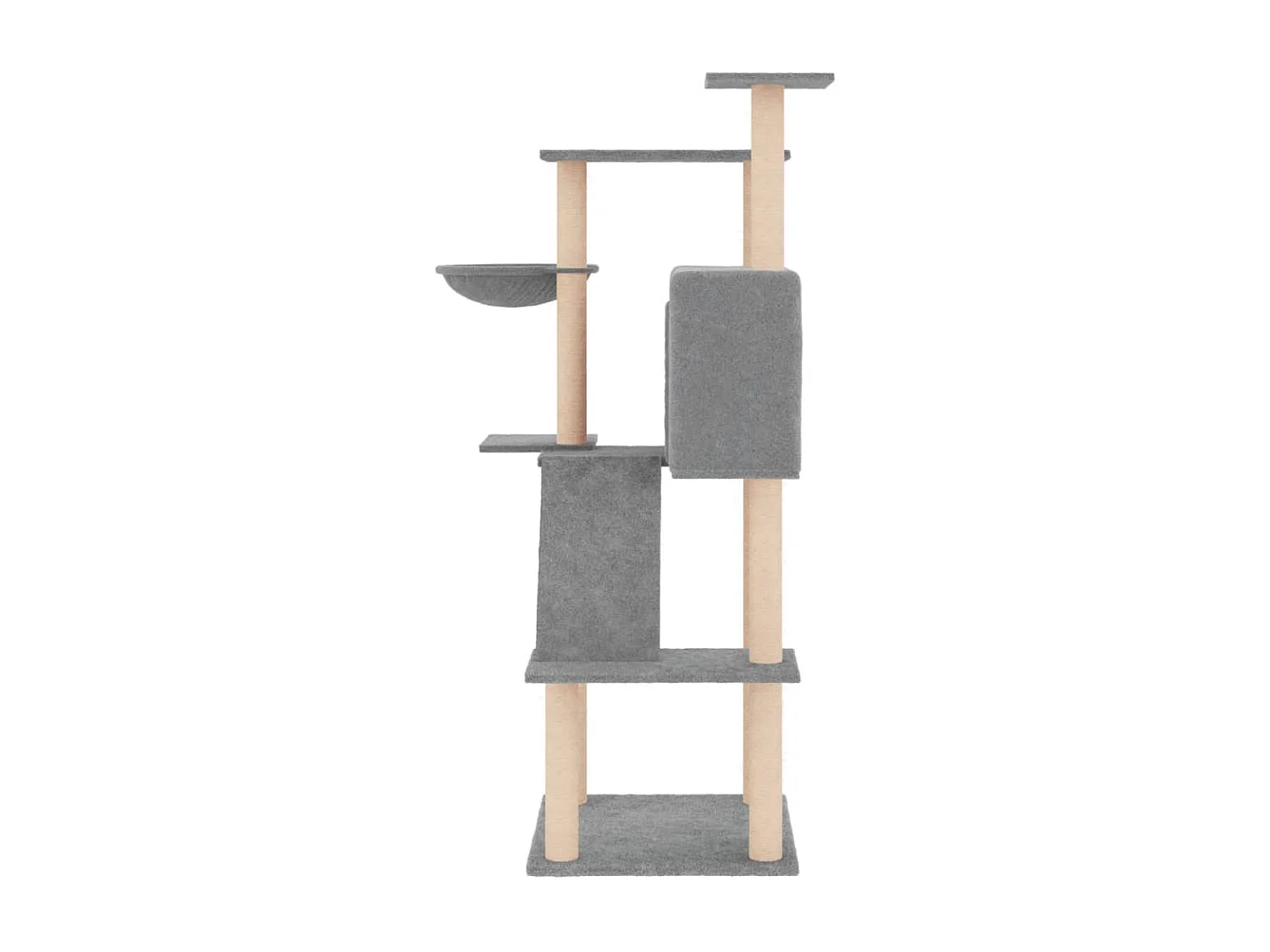 Arbre à chat avec griffoirs en sisal gris clair 143 cm