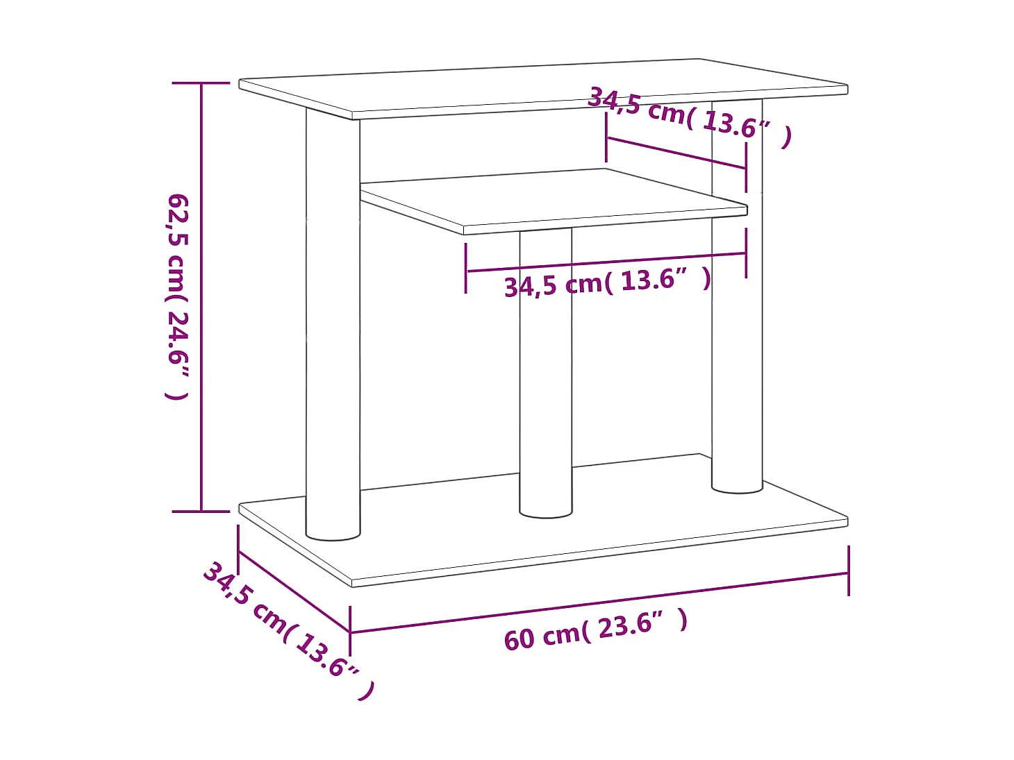 Kratzbaum mit Plattformen Hellgrau 62,5 cm