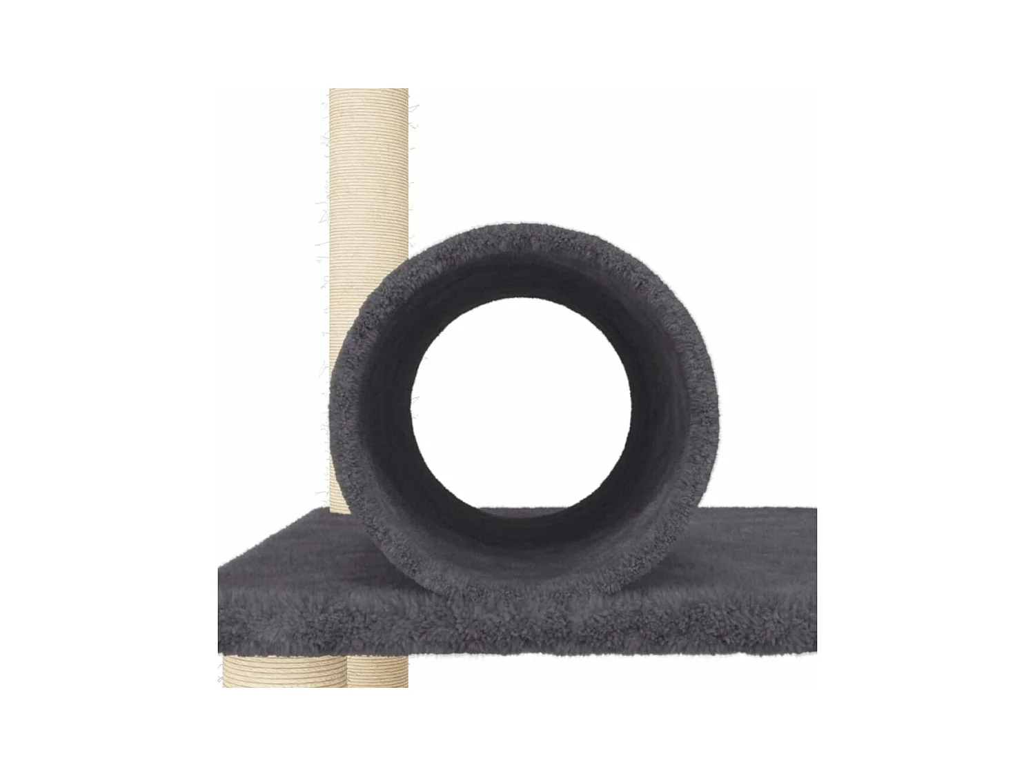 Árvore p/ gatos c/ postes arranhadores sisal 136cm cinza-escuro