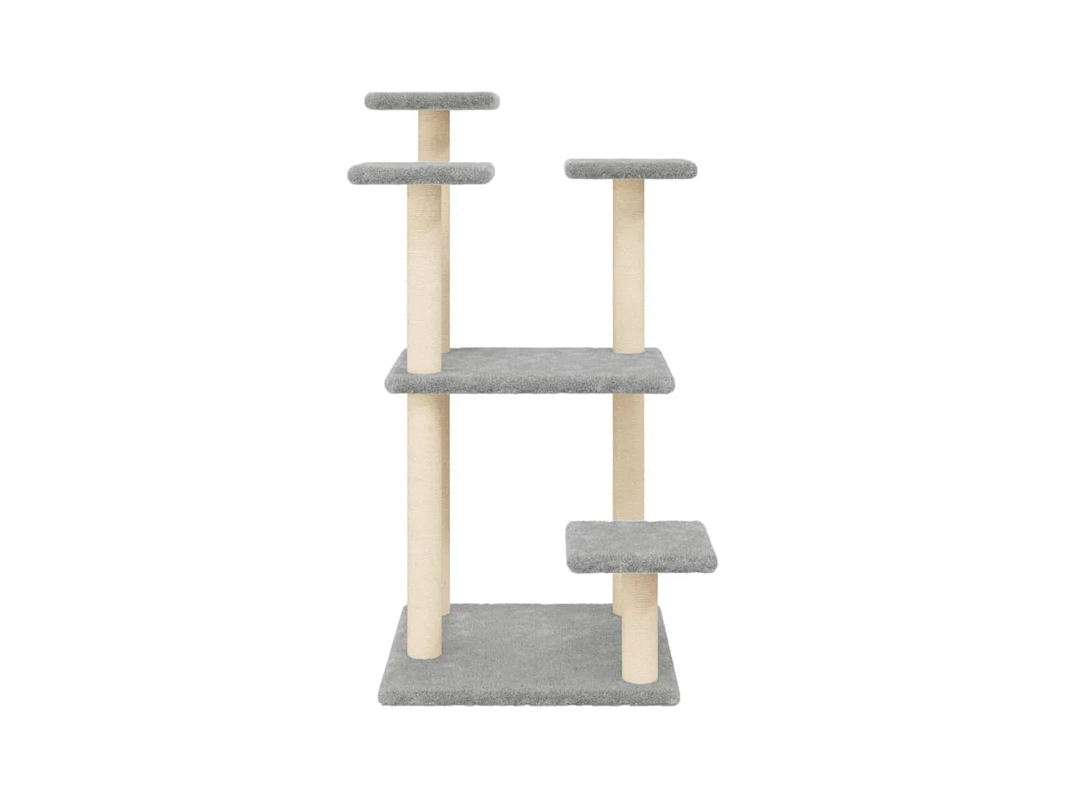 Postes arranhadores p/ gatos c/ plataformas 98,5 cm cinza-claro
