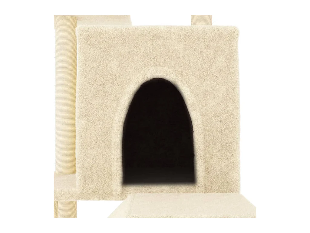 Árvore para gatos c/ postes arranhadores sisal 110,5 cm creme