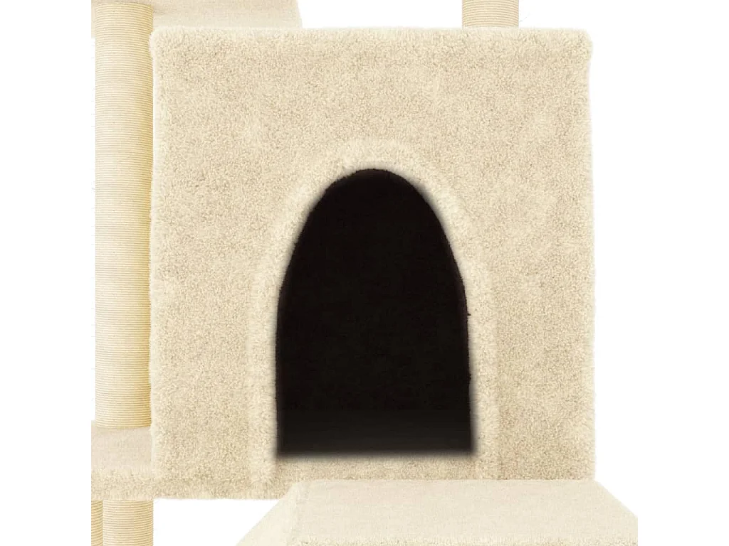 Árvore para gatos c/ postes arranhadores sisal 110,5 cm creme