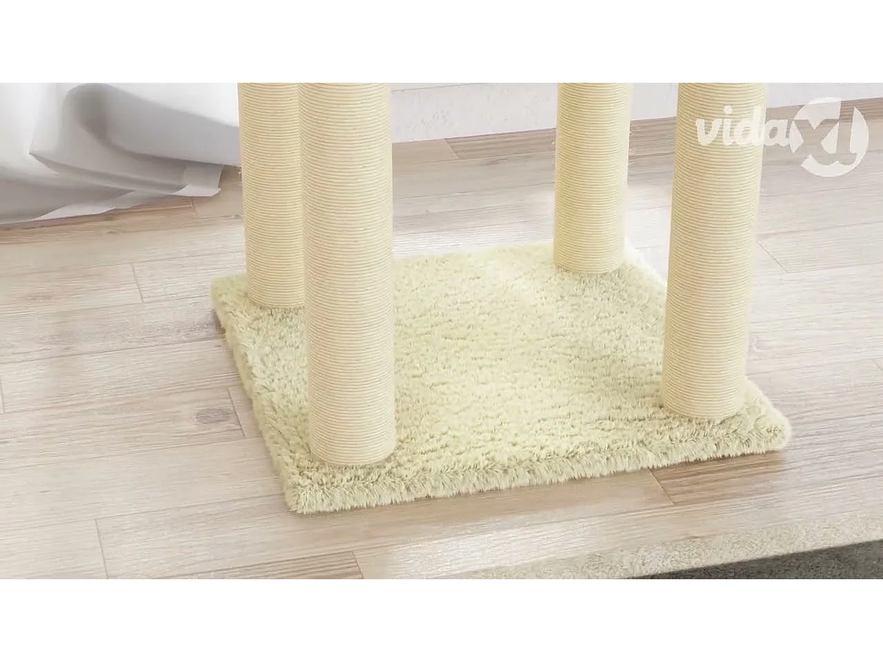 Kratzbaum mit Sisal-Kratzsäulen Creme 105 cm