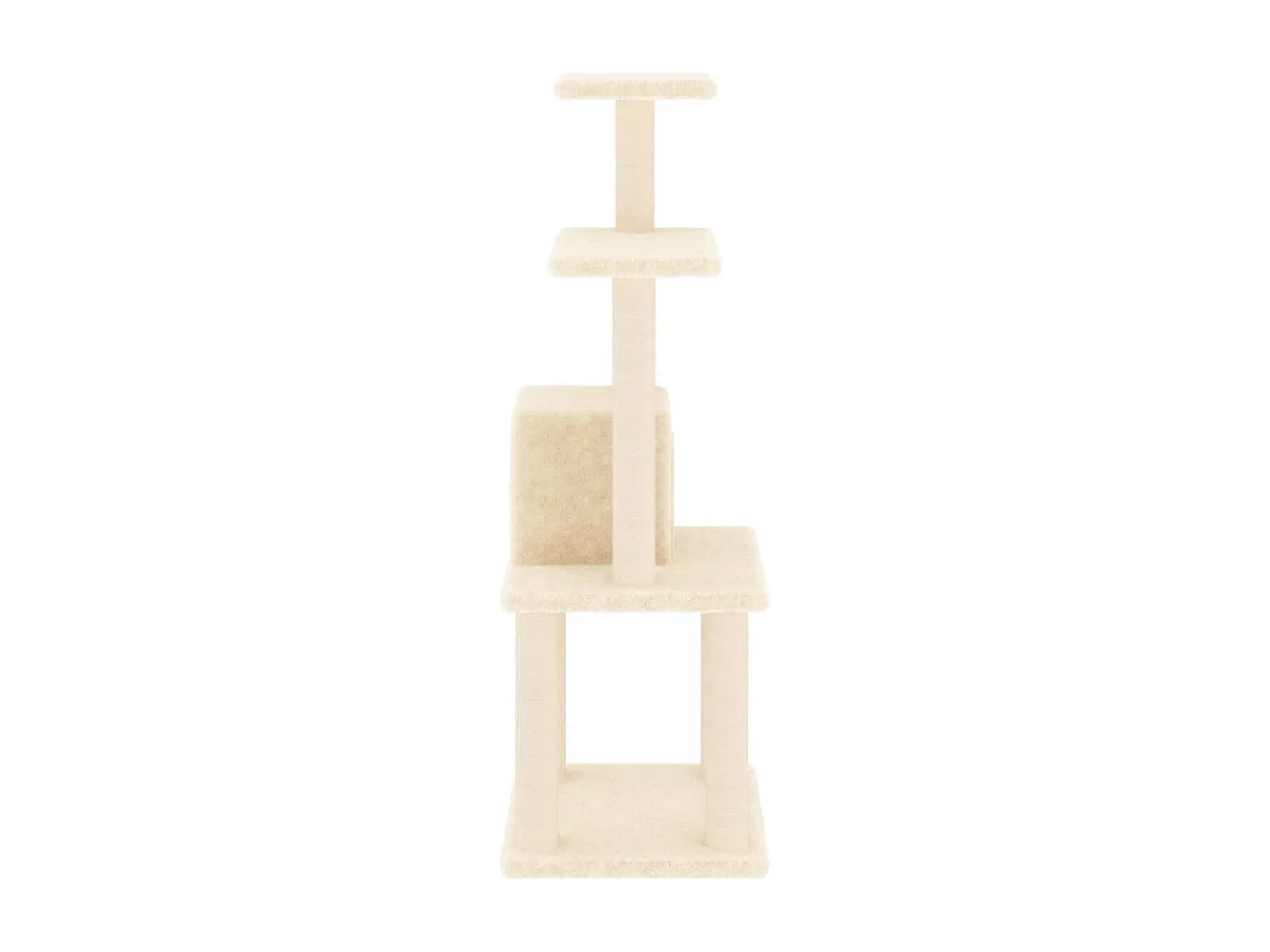 Árvore para gatos c/ postes arranhadores sisal 105 cm cor creme