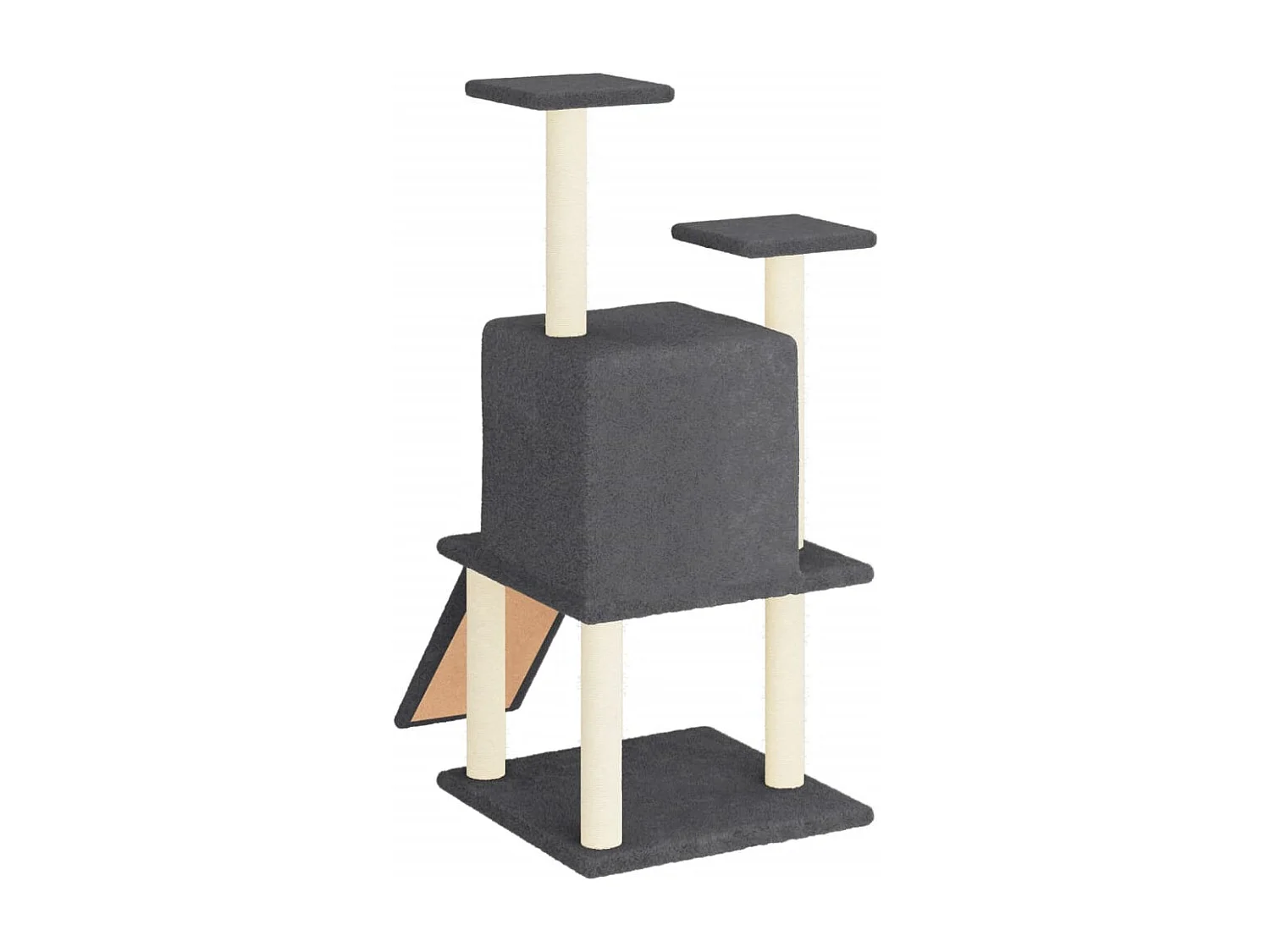 Albero per Gatti con Tiragraffi in Sisal Grigio Scuro 110 cm