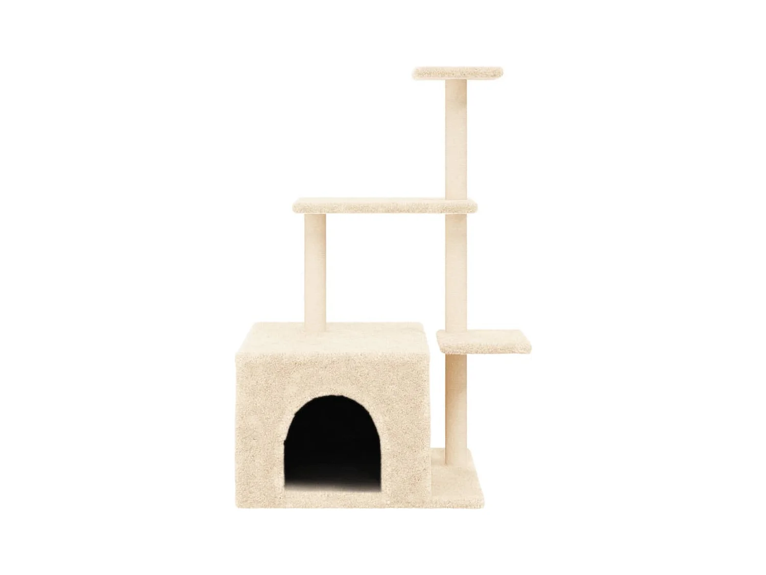 Árvore para gatos c/ postes arranhadores sisal 110 cm cor creme