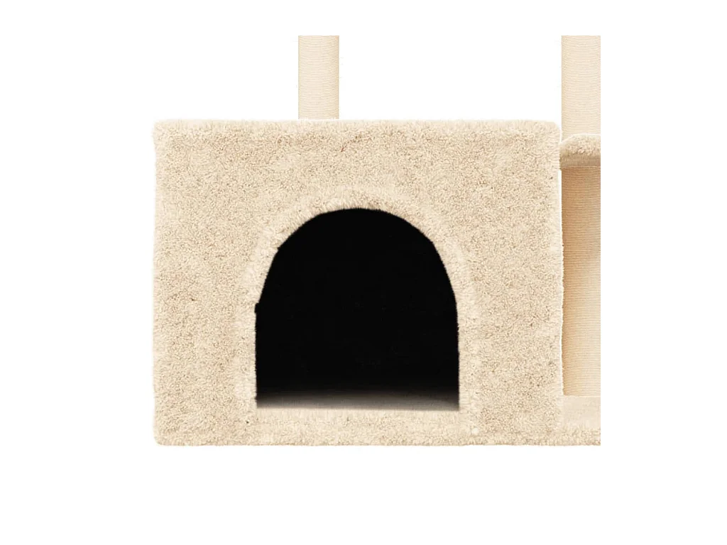 Árvore para gatos c/ postes arranhadores sisal 110 cm cor creme