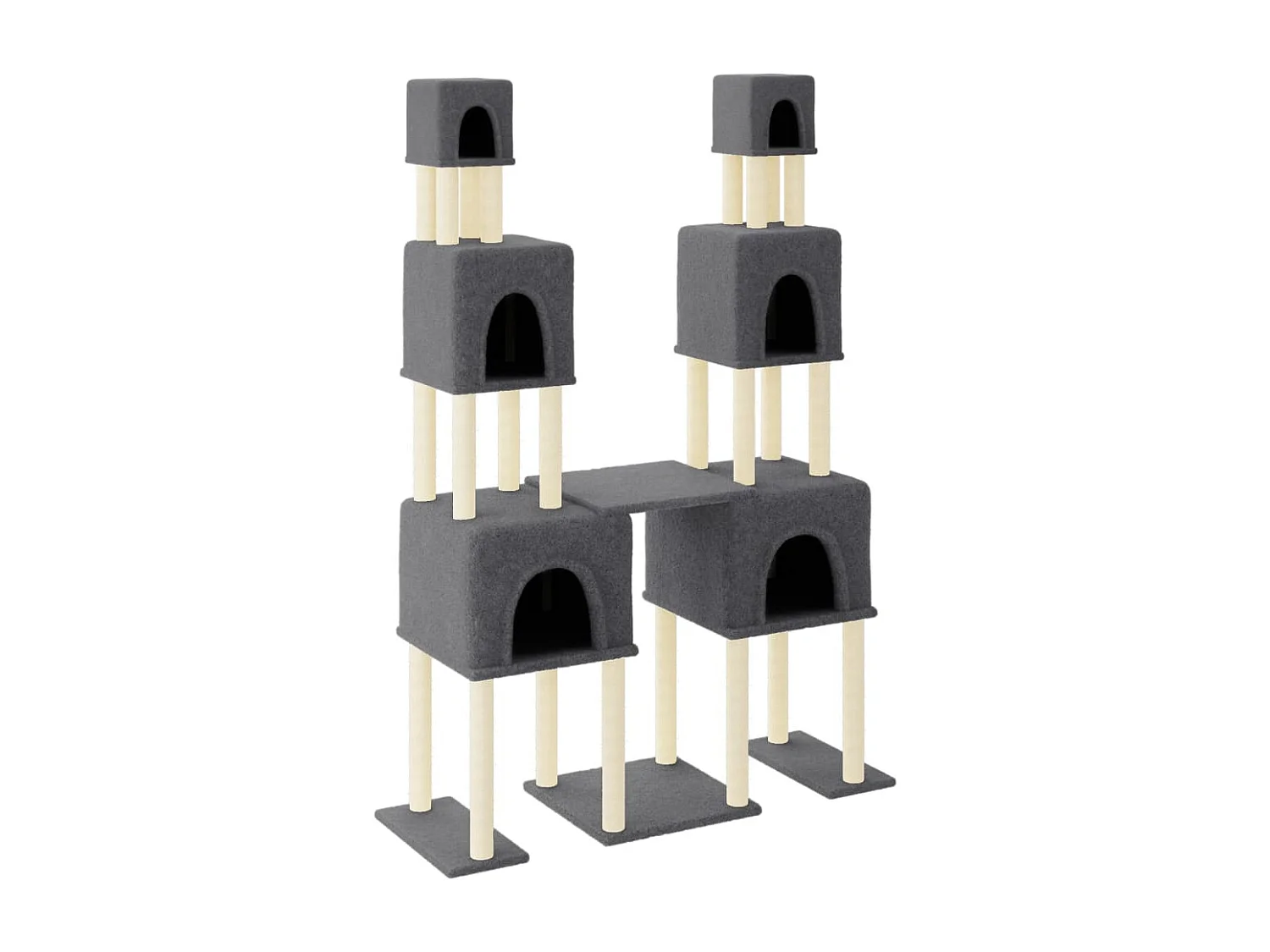 Arbre à chat avec griffoirs en sisal Gris foncé 199 cm