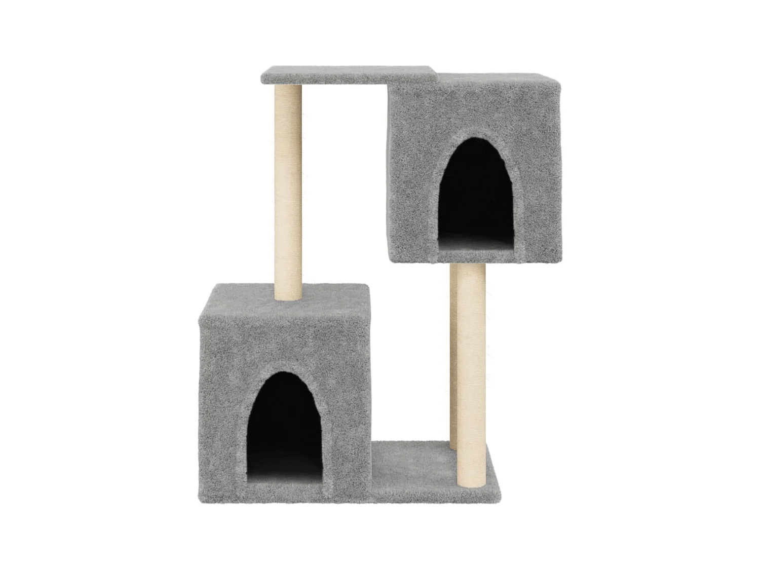 Árvore p/ gatos c/ postes arranhadores sisal 86 cm cinza-claro