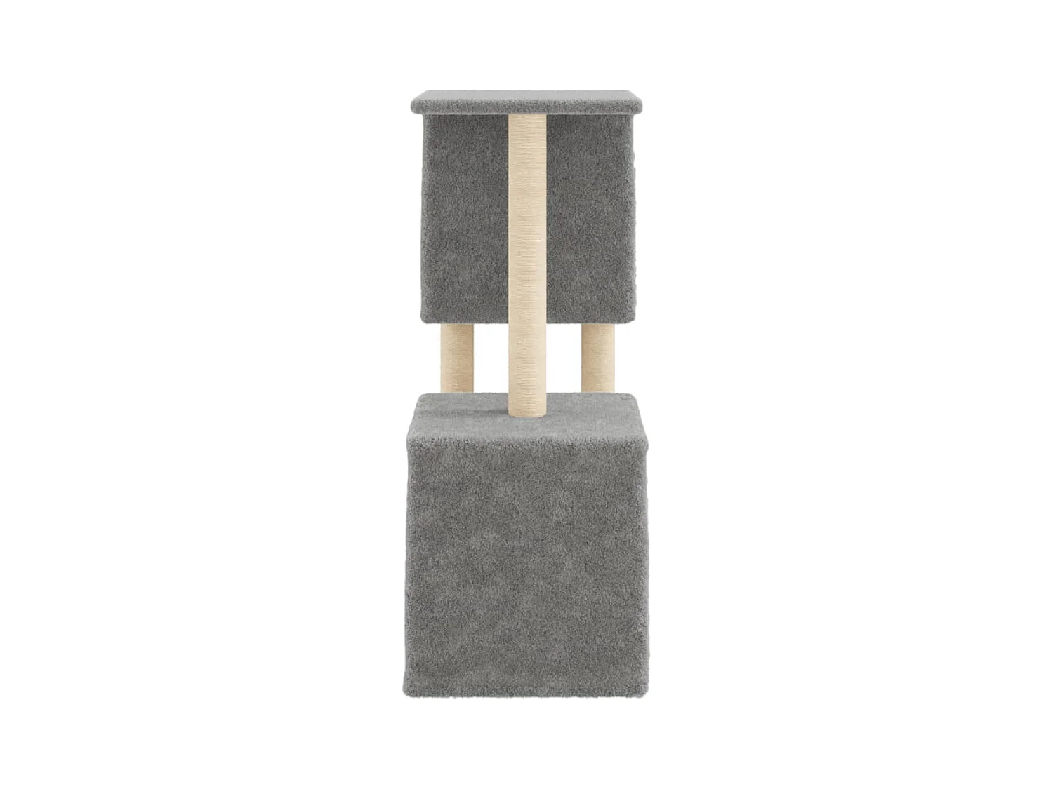 Árvore p/ gatos c/ postes arranhadores sisal 86 cm cinza-claro