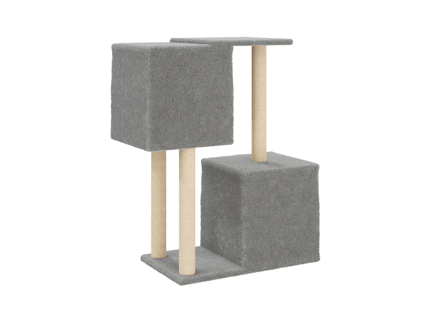 Árvore p/ gatos c/ postes arranhadores sisal 86 cm cinza-claro