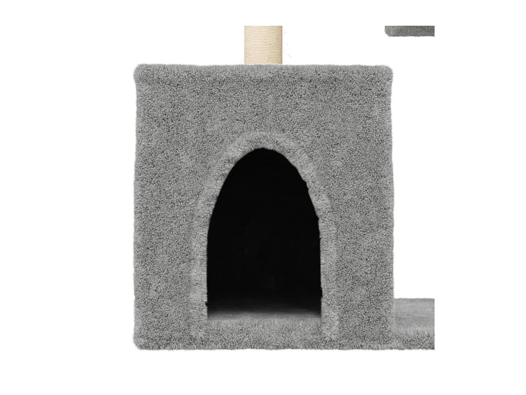 Árvore p/ gatos c/ postes arranhadores sisal 86 cm cinza-claro