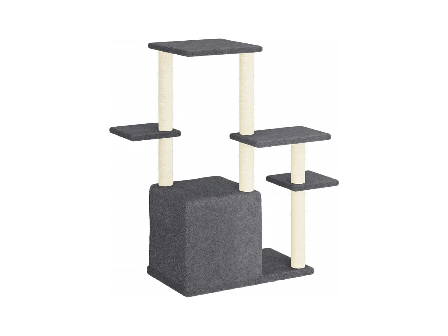Árvore gatos c/ postes arranhadores sisal 97,5 cm cinza-escuro