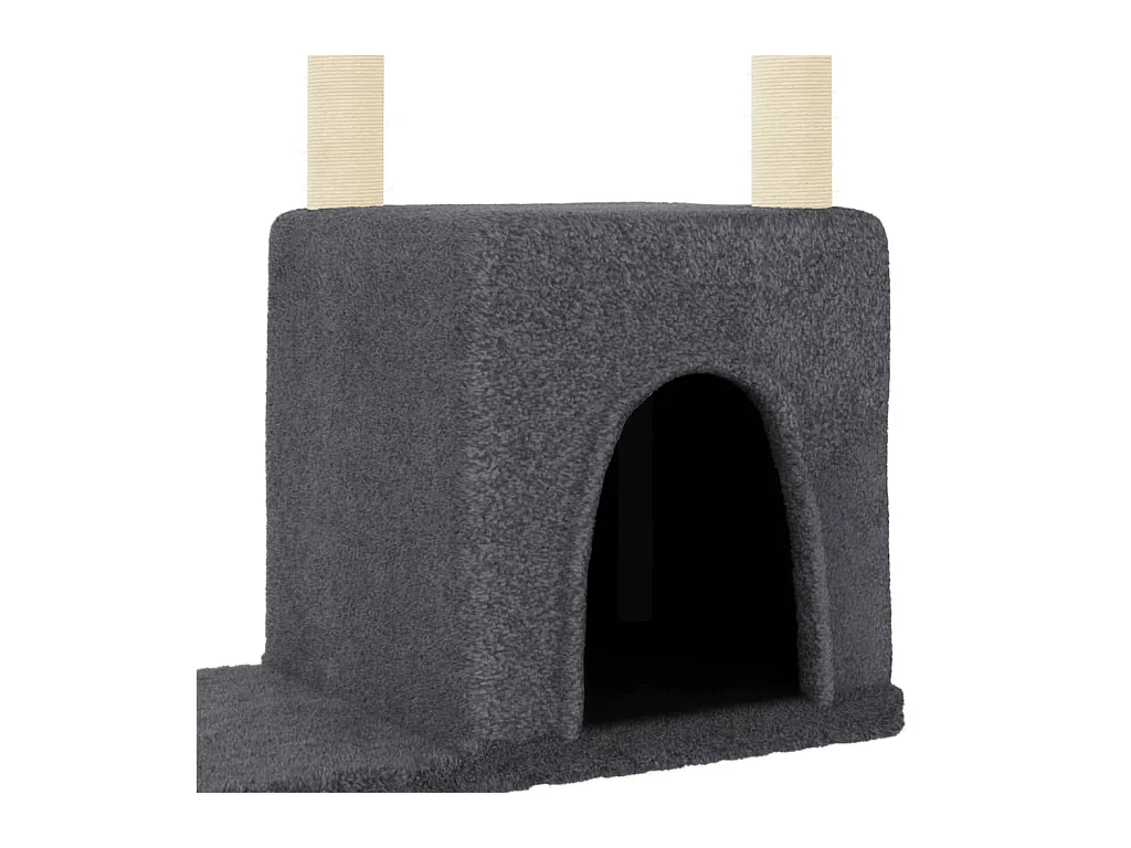 Árvore gatos c/ postes arranhadores sisal 97,5 cm cinza-escuro