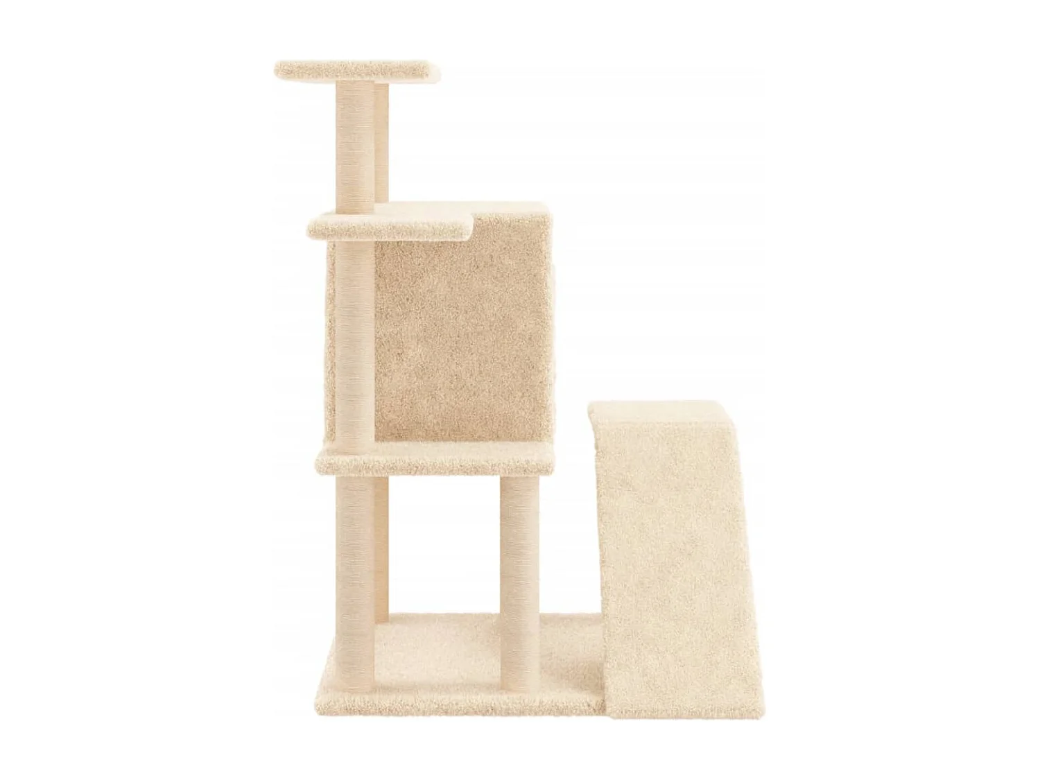 Árvore p/ gatos c/ postes arranhadores sisal 97 cm cor creme