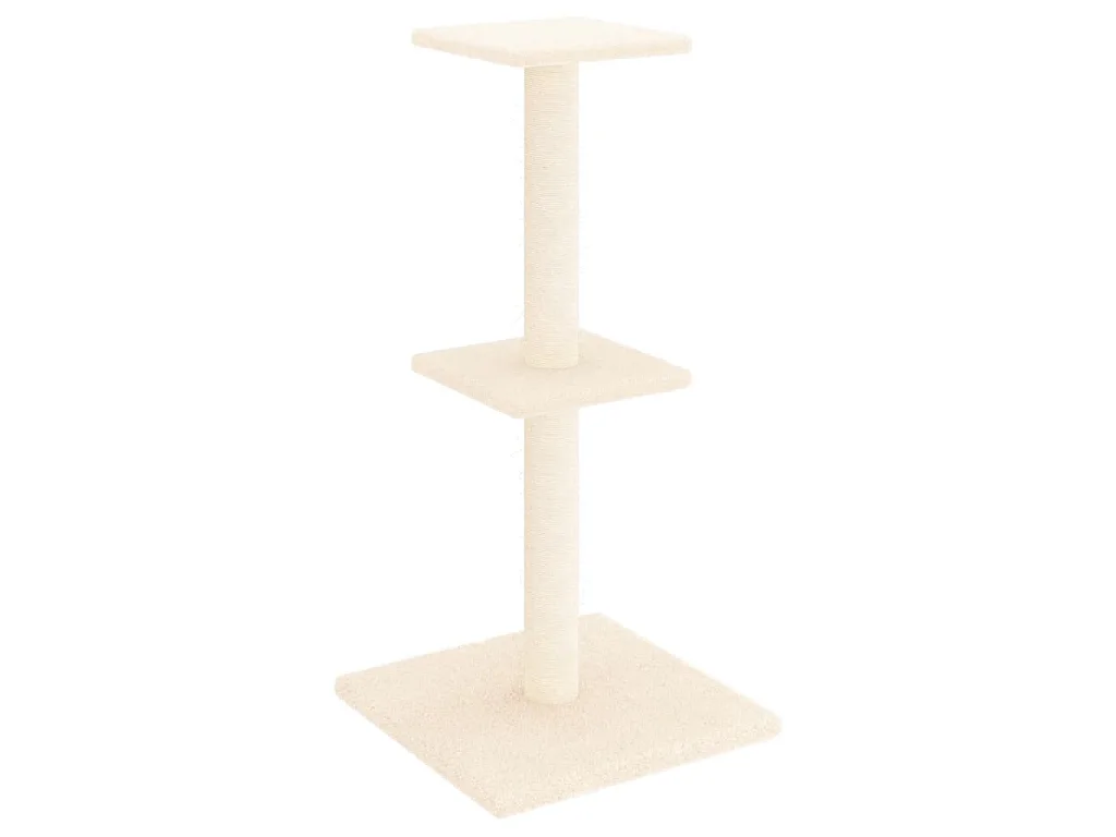 Árvore para gatos c/ postes arranhadores sisal 73 cm cor creme