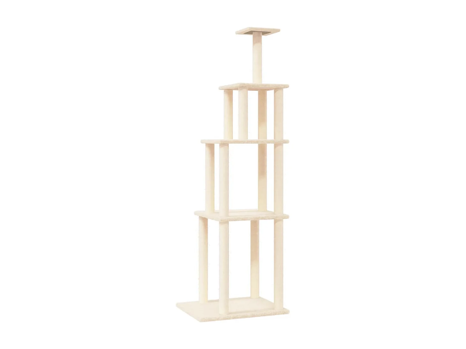 Arbre à chat avec griffoirs en sisal crème 183 cm