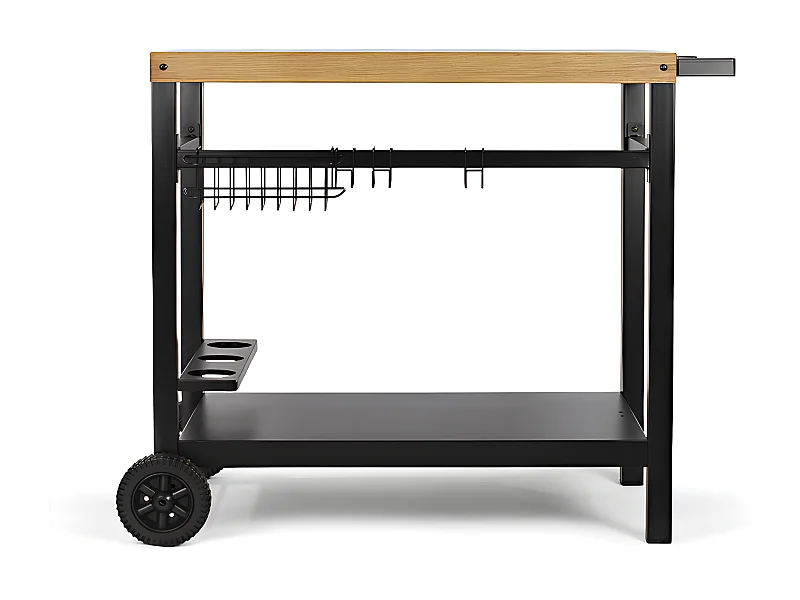 Livoo Chariot pour plancha noir/bois - gs131