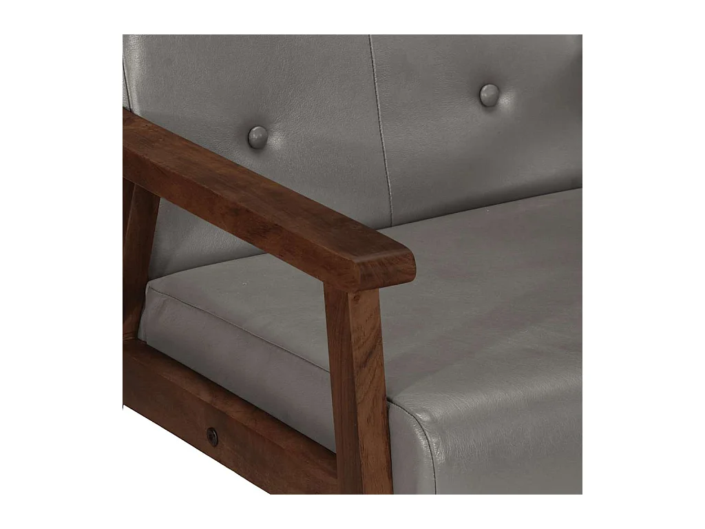 Sessel Grau Echtleder