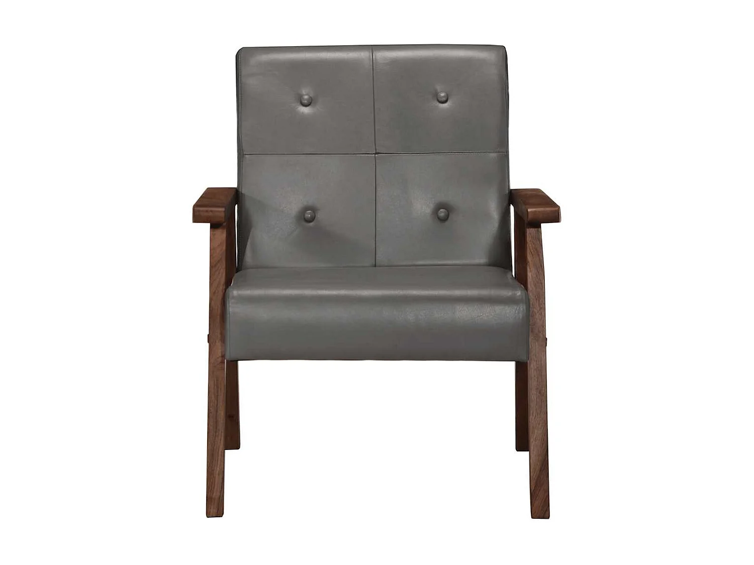 Fauteuil gris cuir véritable