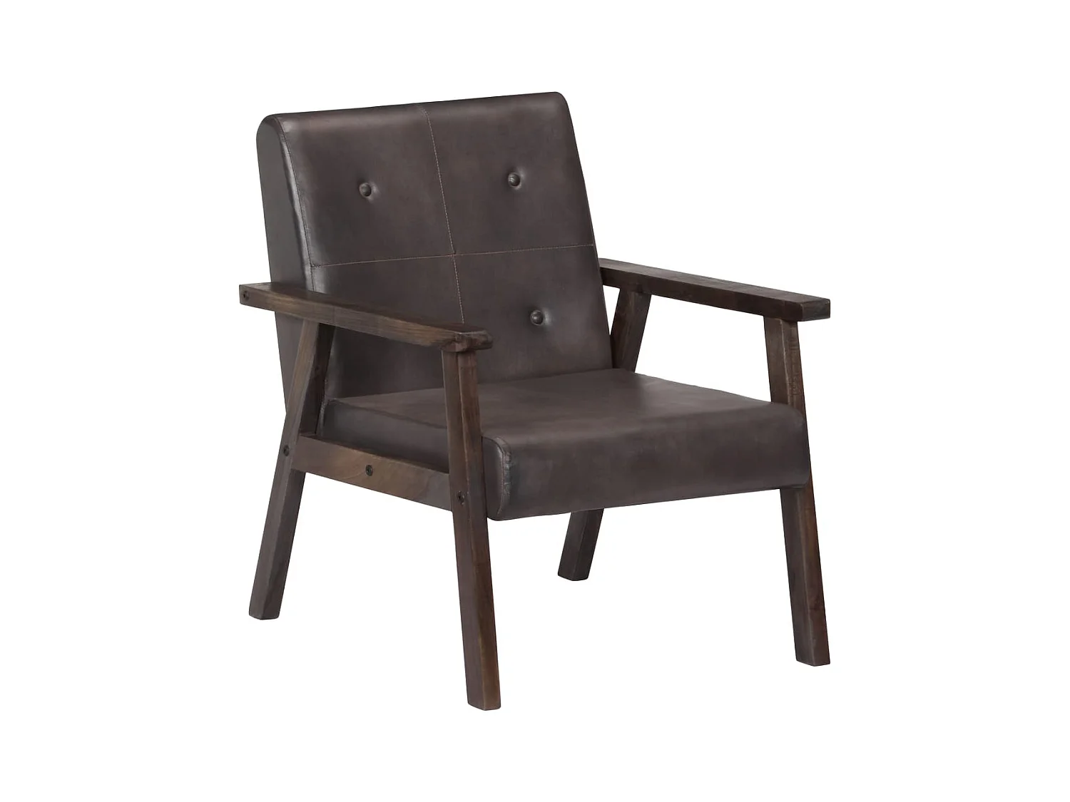 Fauteuil gris cuir véritable