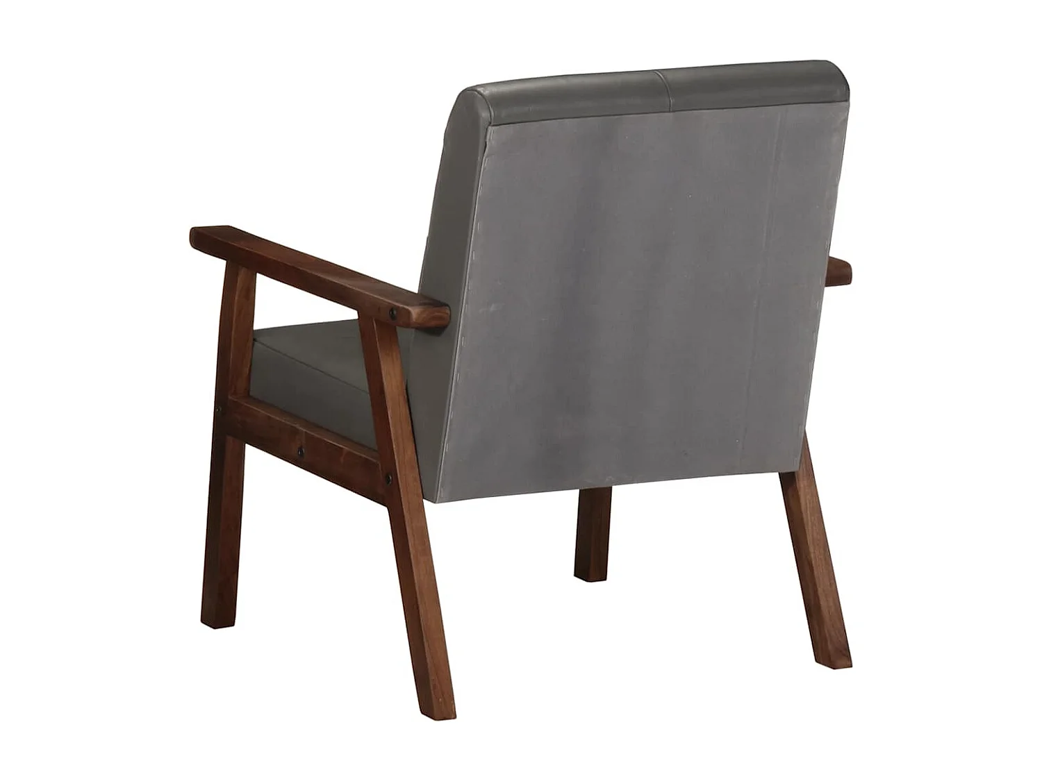 Sillón de cuero auténtico gris