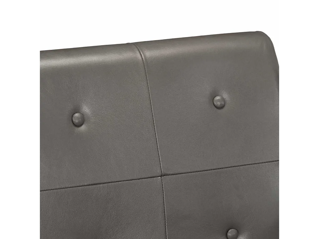 Sillón de cuero auténtico gris