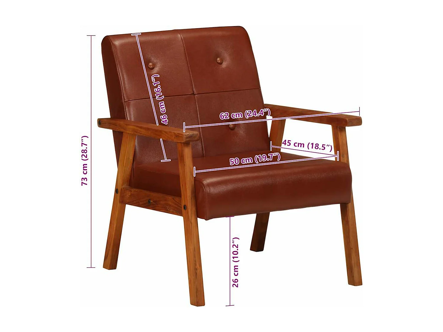 Sessel Braun Echtleder