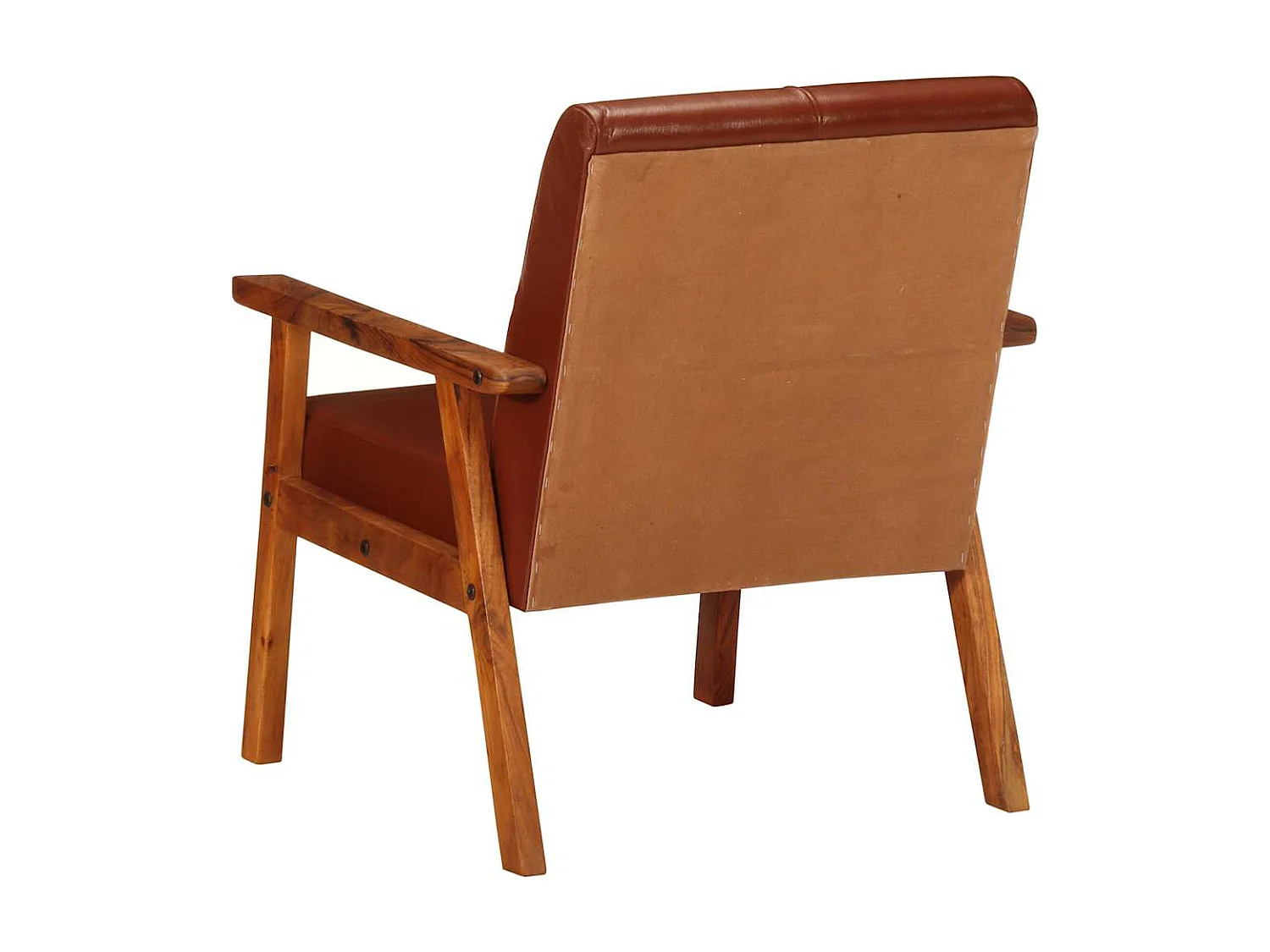 Fauteuil marron cuir véritable