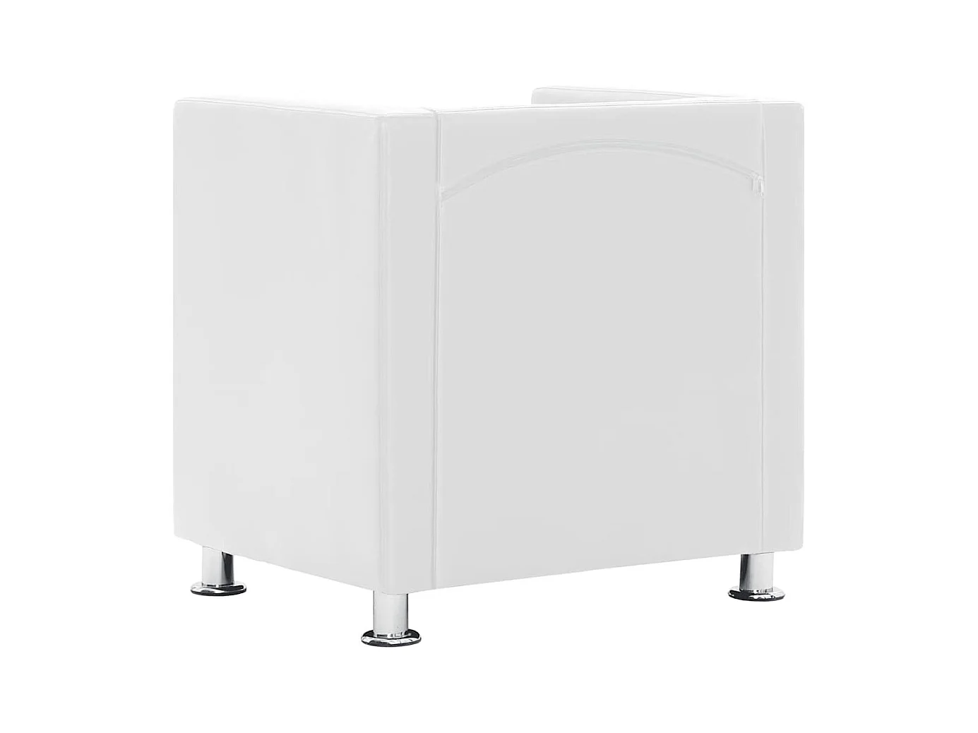 Fauteuil cube blanc simili cuir