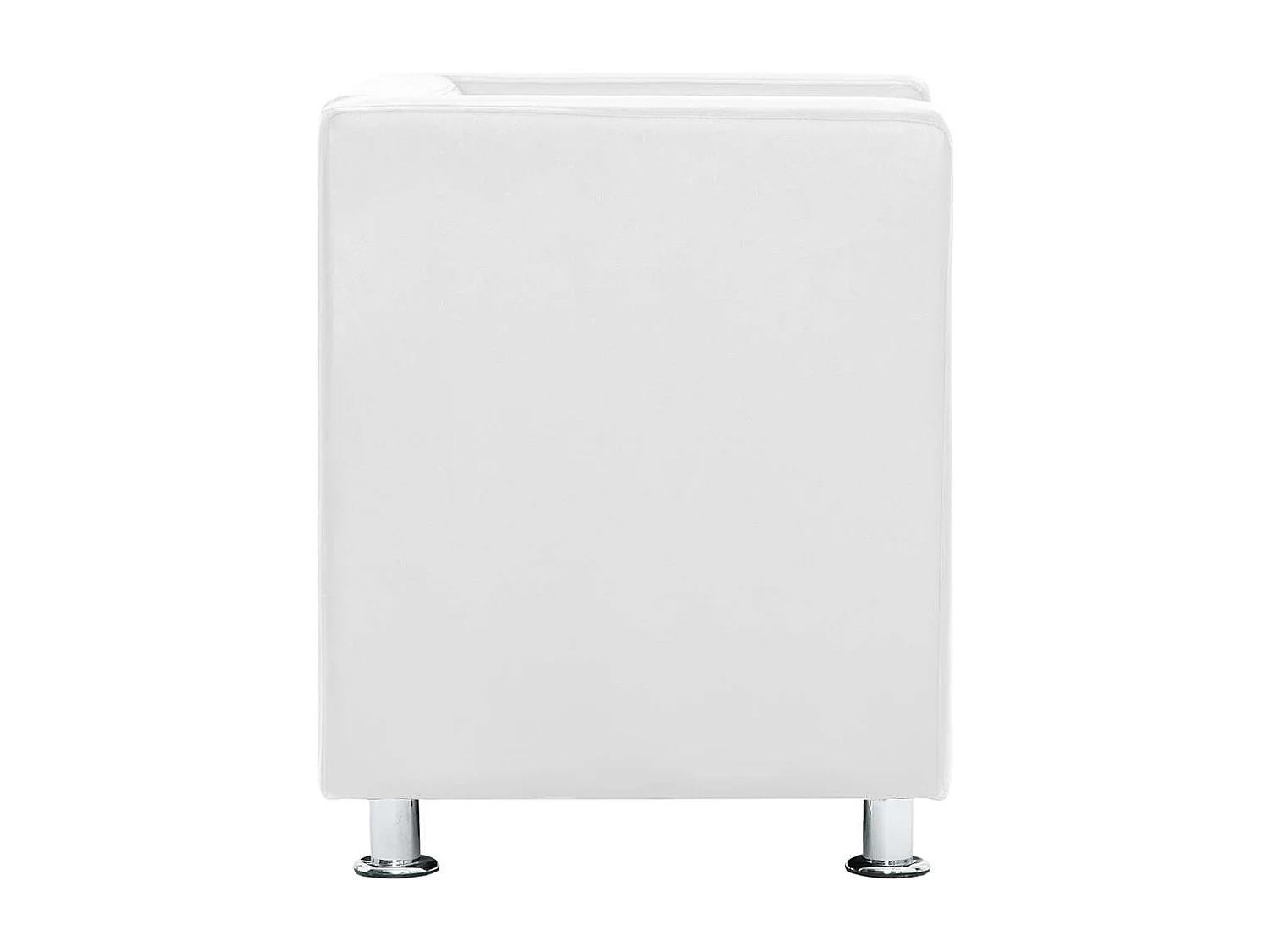 Fauteuil cube blanc simili cuir