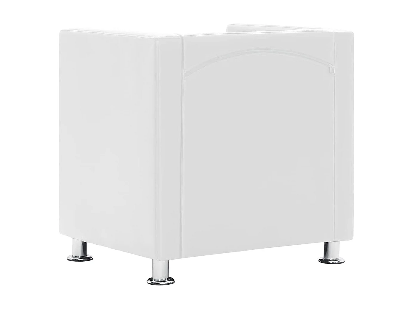 Fauteuil cube blanc simili cuir
