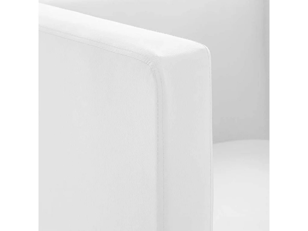 Fauteuil cube blanc simili cuir