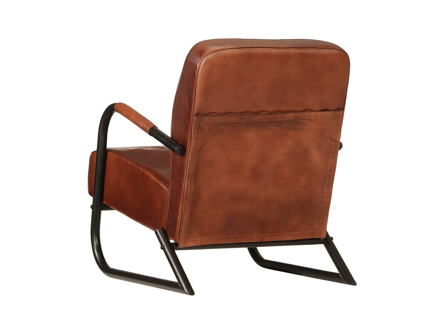 Sillón de cuero auténtico marrón