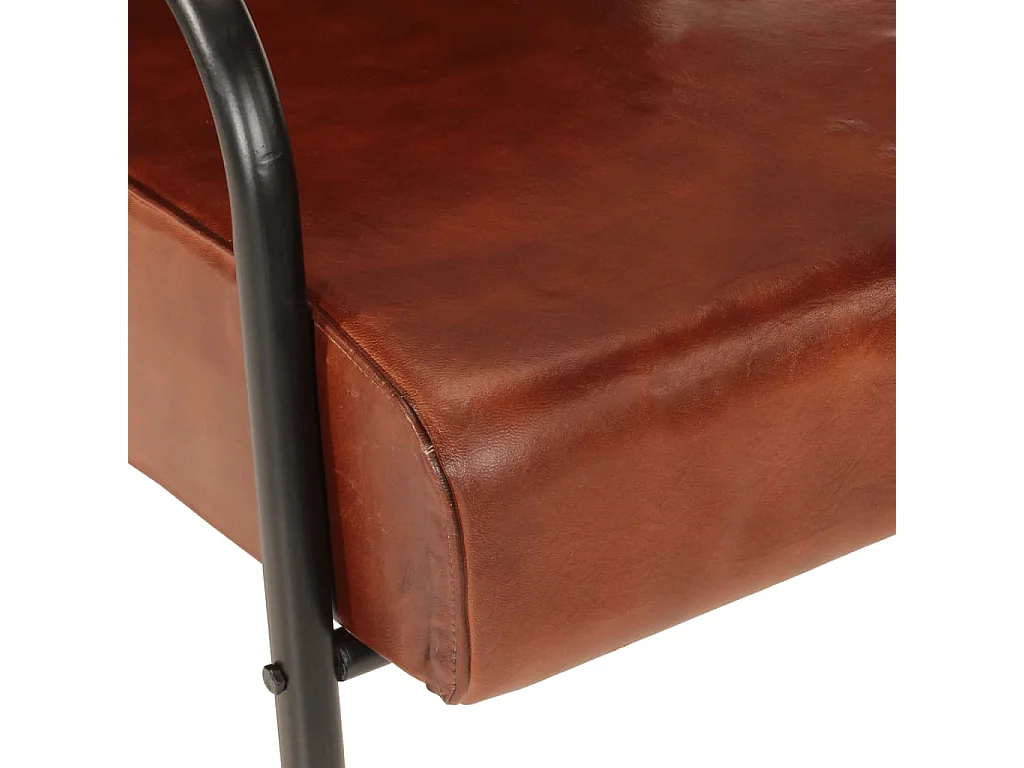 Fauteuil echt leer bruin