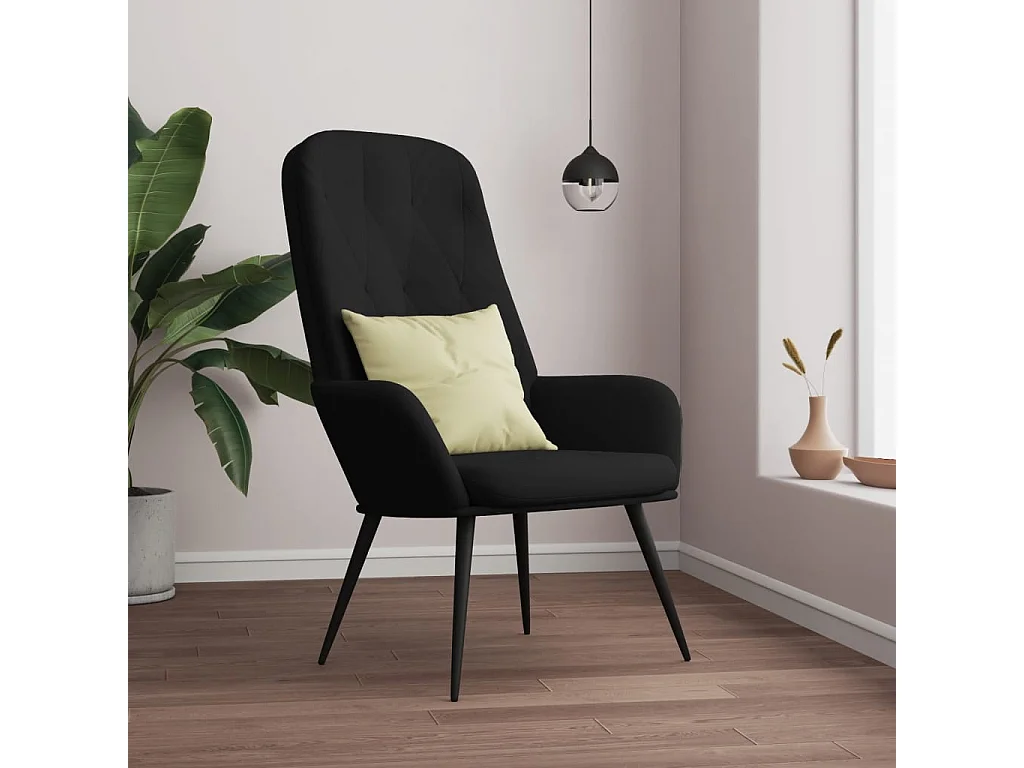 Chaise de relaxation Noir Velours
