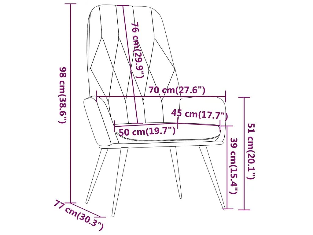 Chaise de relaxation Noir Velours