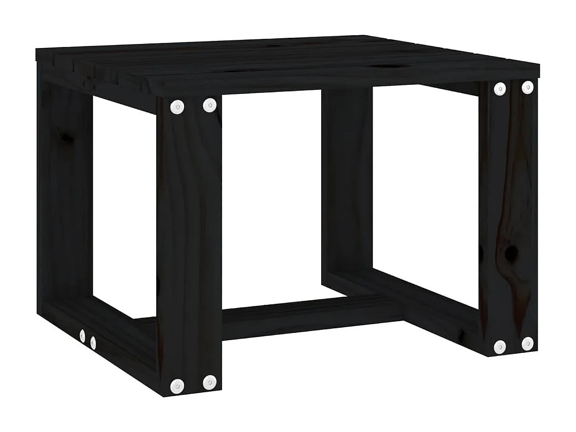Table d'appoint de jardin noir 40x38x28,5 cm bois massif de pin