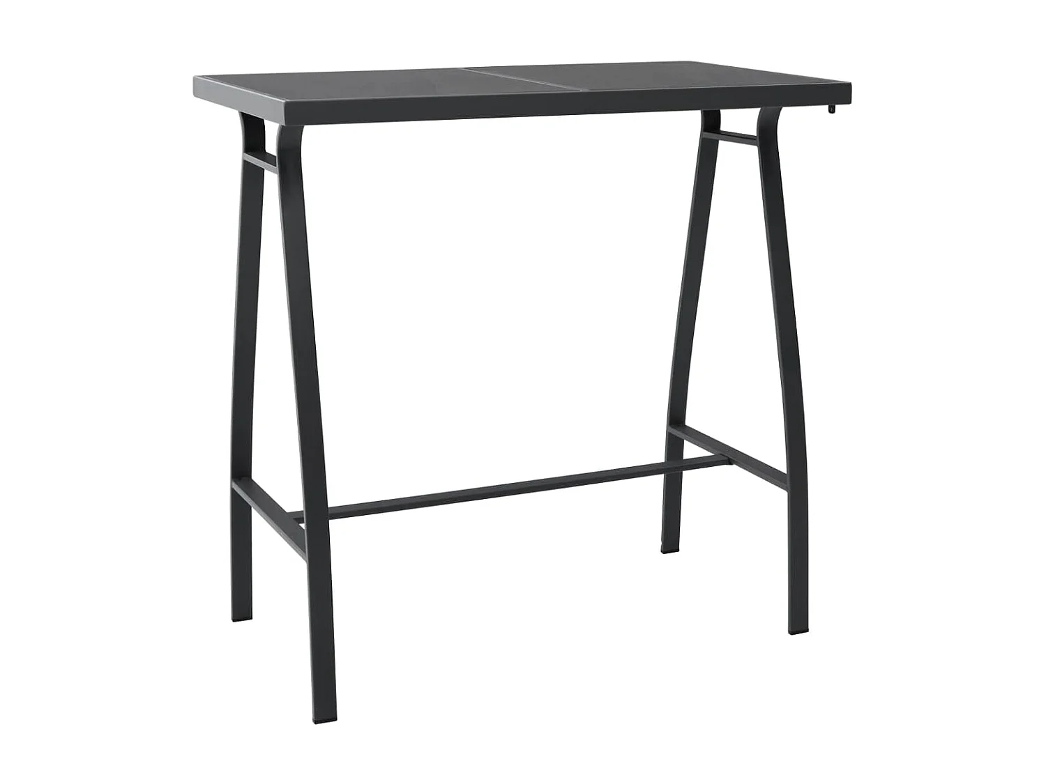 Table de bar de jardin Noir 110x60x110 cm Verre trempé