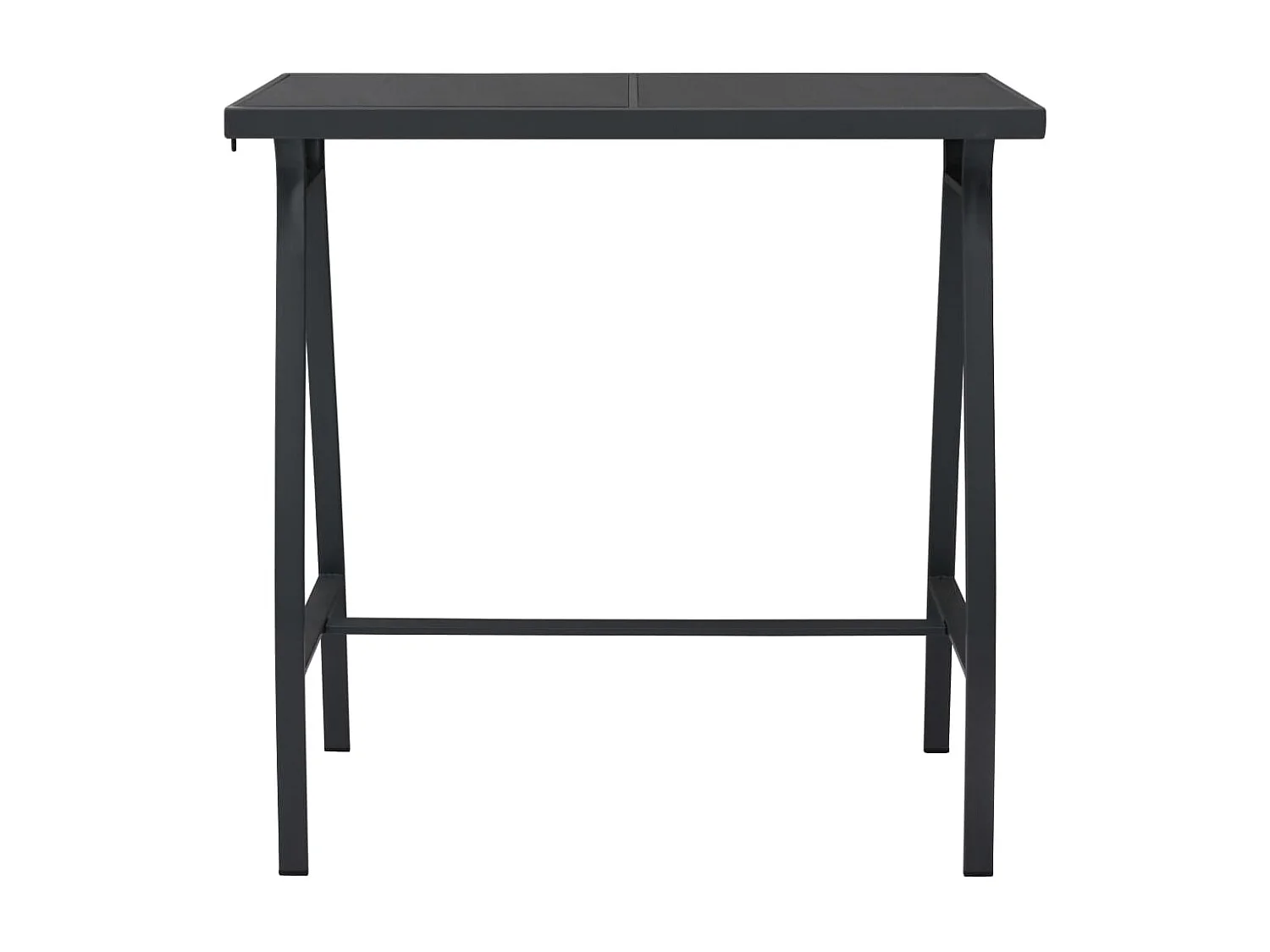 Table de bar de jardin Noir 110x60x110 cm Verre trempé