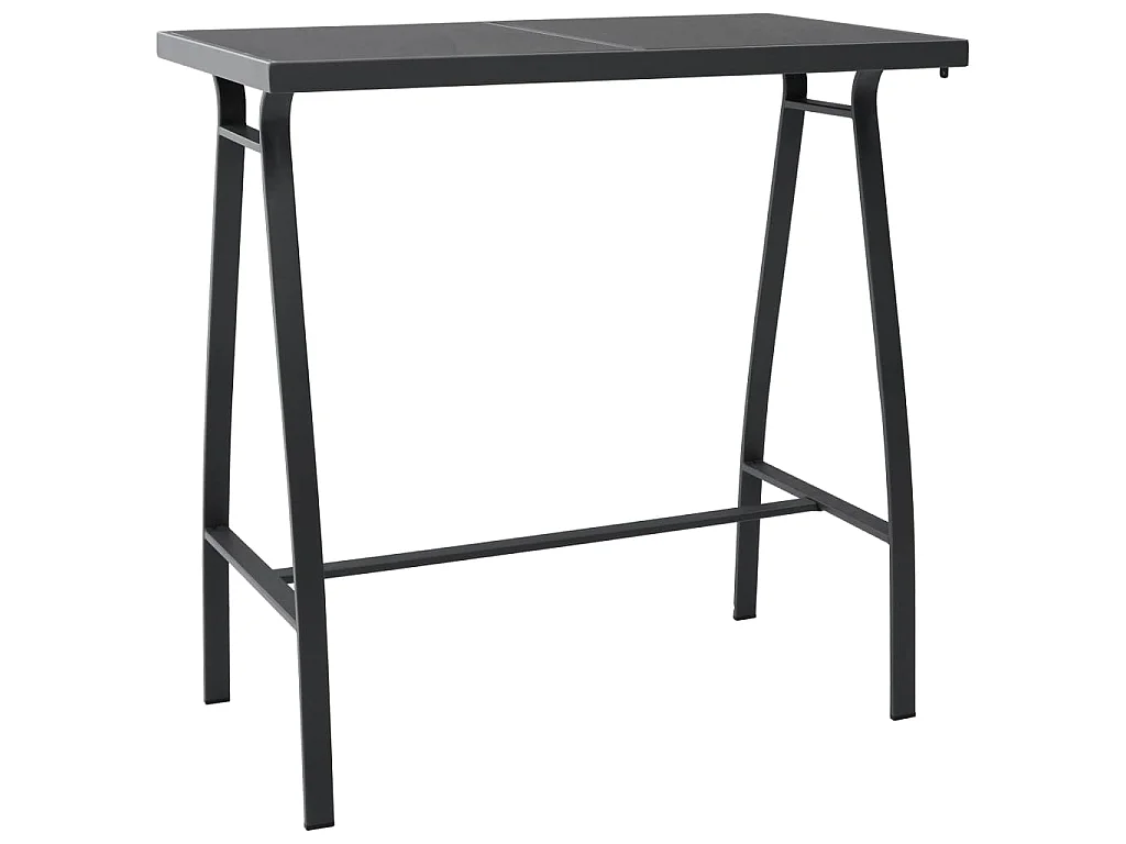 Garten-Bartisch Schwarz 110x60x110 cm Hartglas