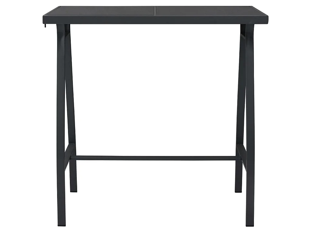Garten-Bartisch Schwarz 110x60x110 cm Hartglas
