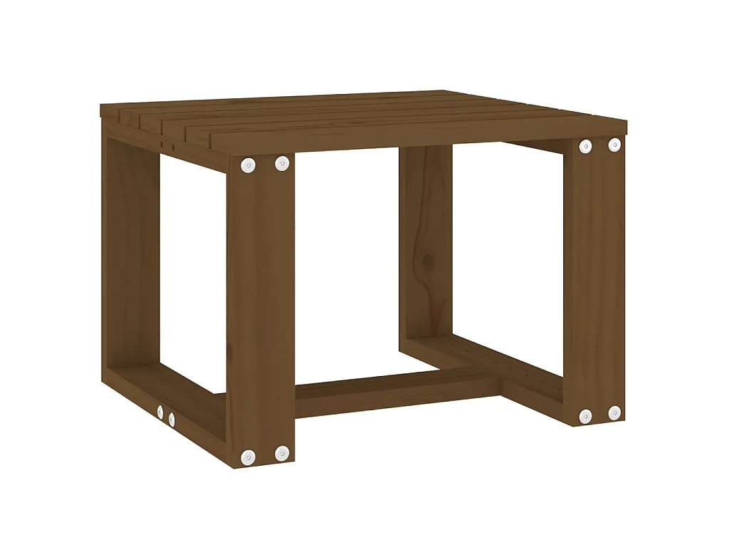 Table d'appoint jardin marron miel 40x38x28,5cm bois massif pin