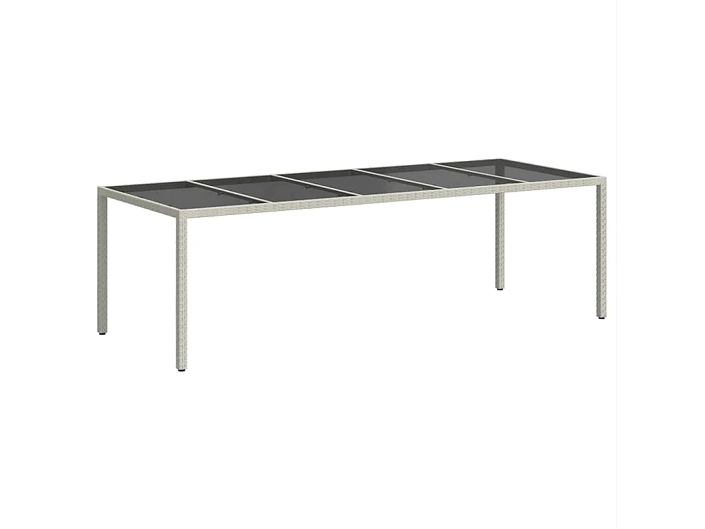 Tuintafel 250x100x75 cm poly rattan en gehard glas wit