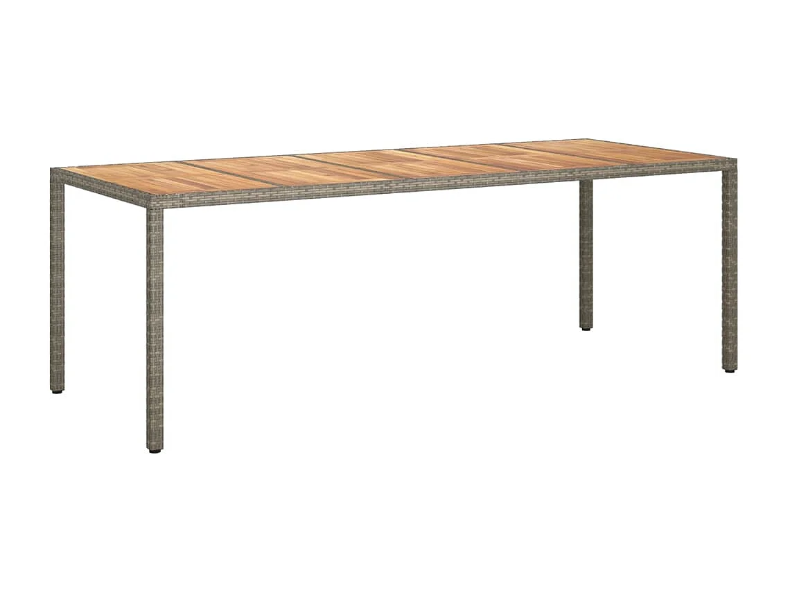 Table de jardin Gris 250x100x75 cm Résine tressée
